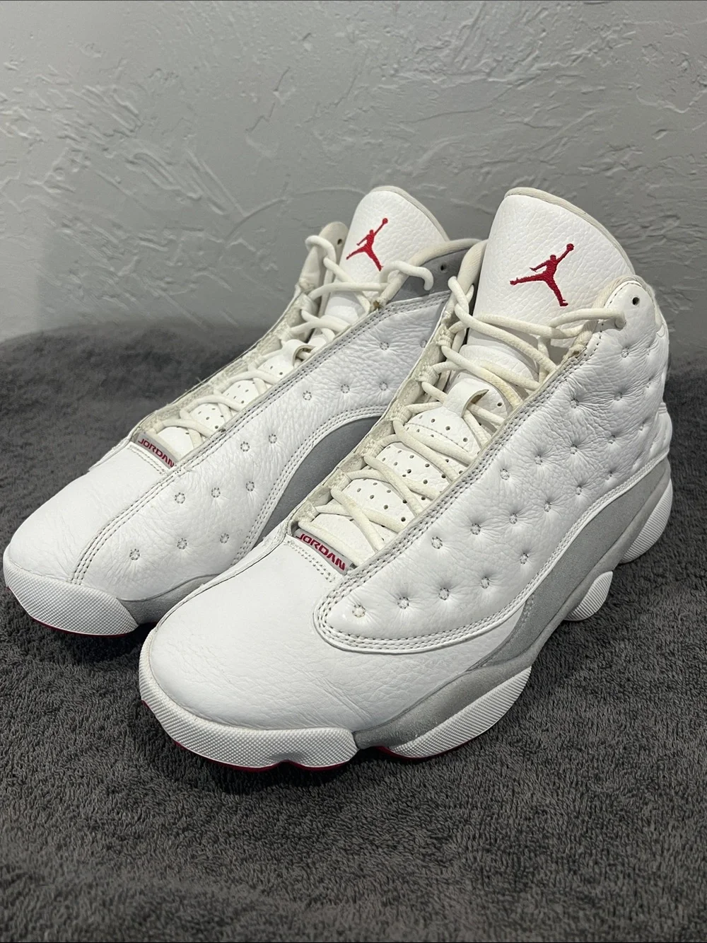 🔥🏀 NIKE AIR JORDAN 13 Retro Shoes Wolf Grey White Red 414571-160 Mens 11 - EUC